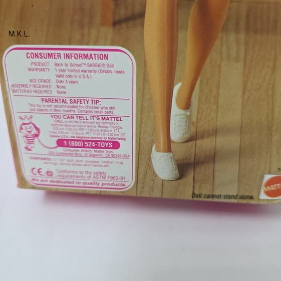 Vintage Barbie Back To School Doll 1992 Mattel New In Box Mint - Picture 3 of 6